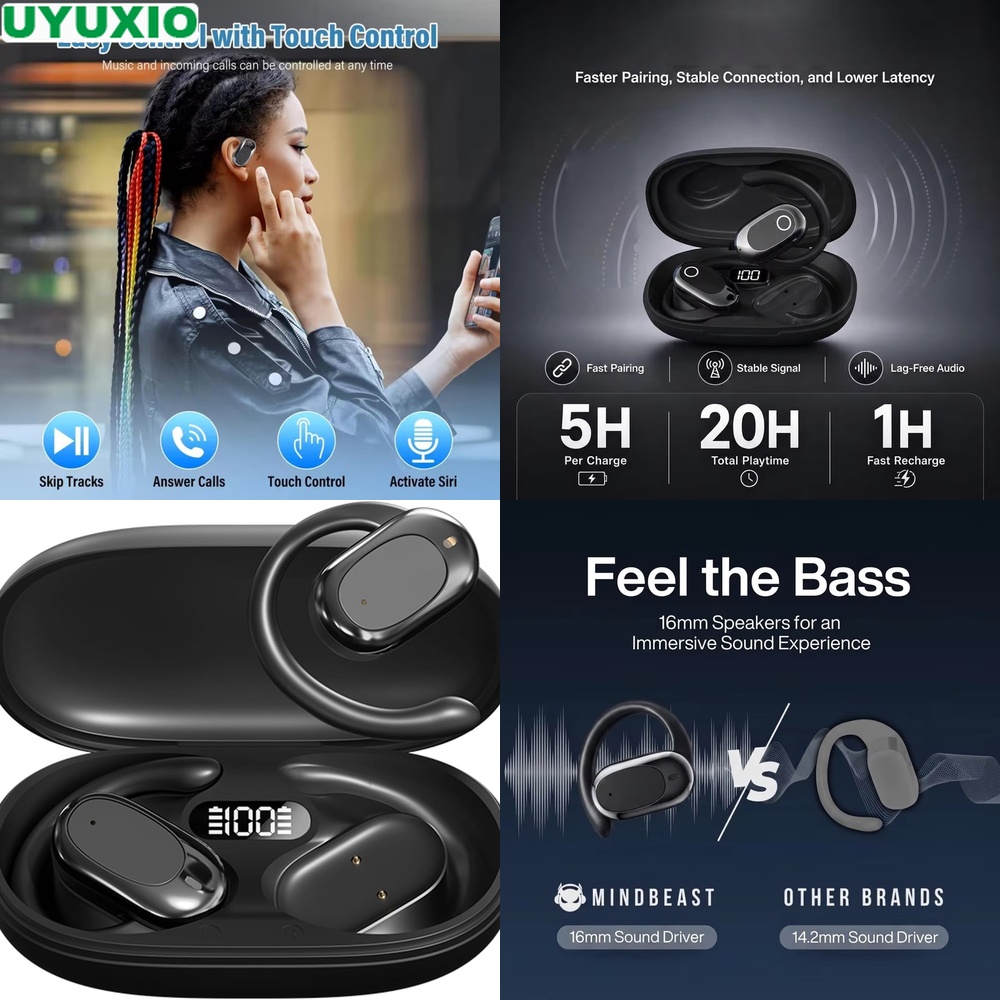 Bone Conduction Running Headphones - سماعات أذن مفتوحة وسماعات لاسلكية مع