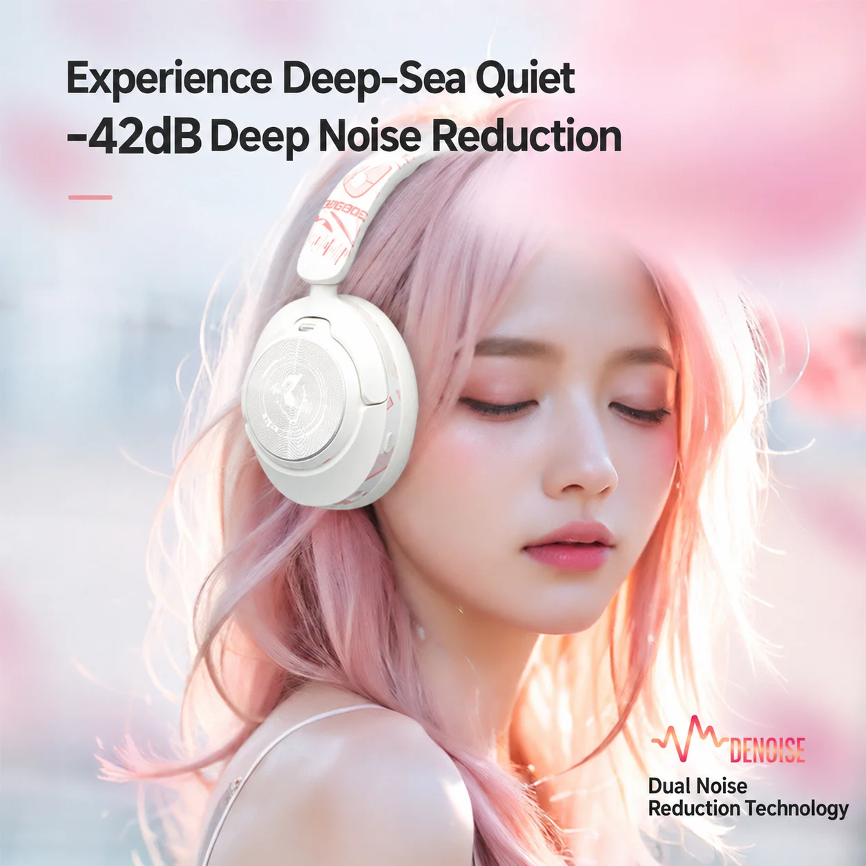 Anc Wireless Over Ear Headphones - سماعة رأس للألعاب بتقنية البلوتوث مع