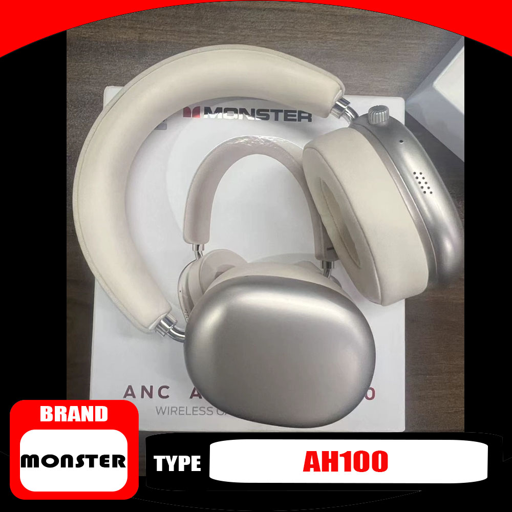 Anc Wireless Over Ear Headphones - سماعة رأس Monster AH100 بتقنية إلغاء