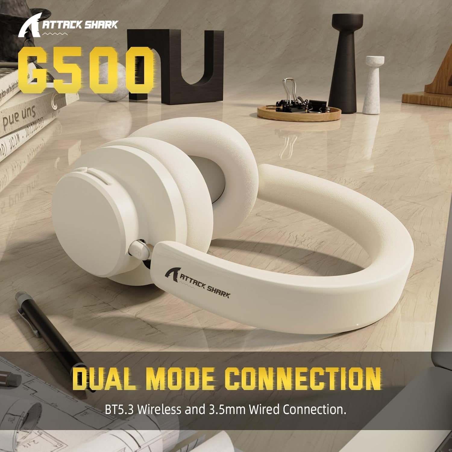 Anc Wireless Over Ear Headphones - سماعات رأس لاسلكية ATTACK SHARK G500
