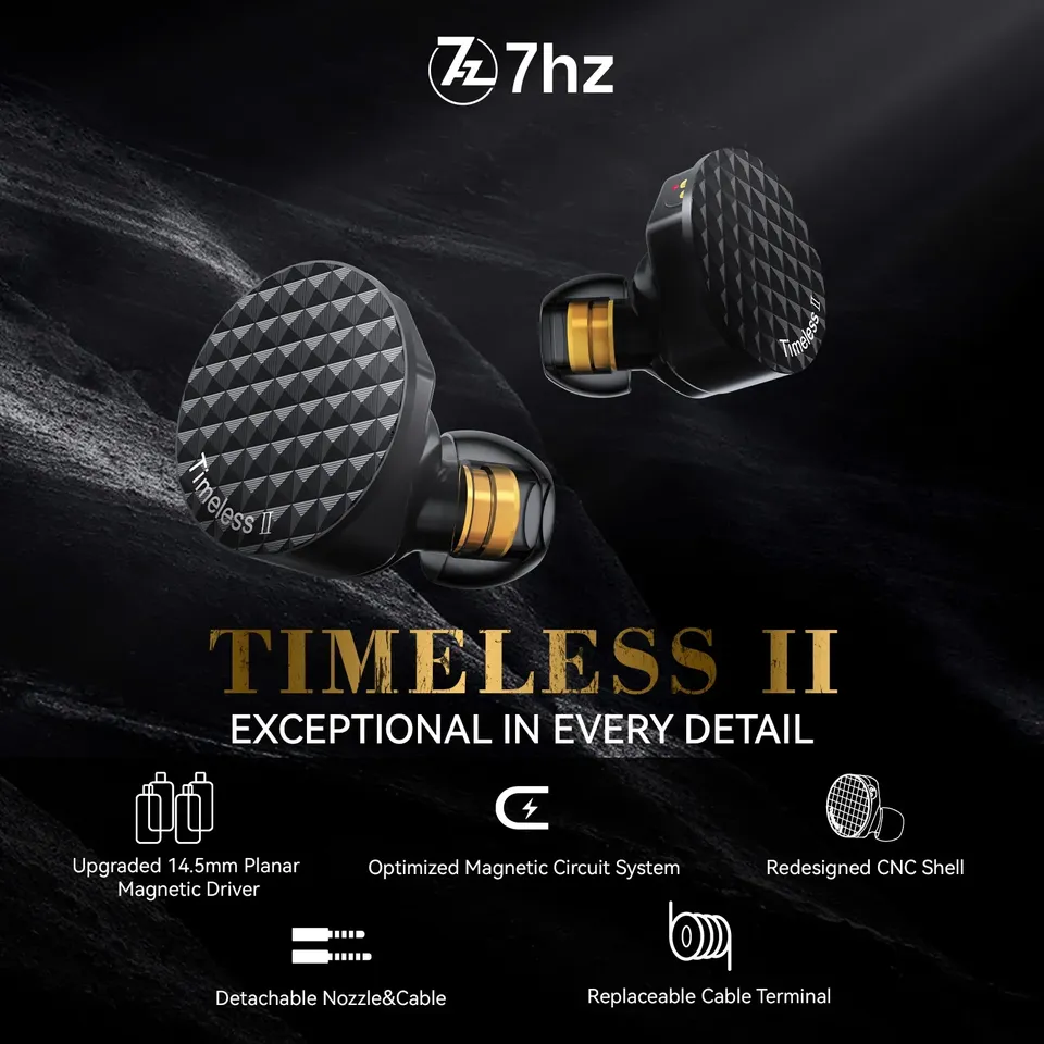 سماعات 7Hz Timeless II المطورة - مراجعة Planar Magnetic Iem Earphones وسعره