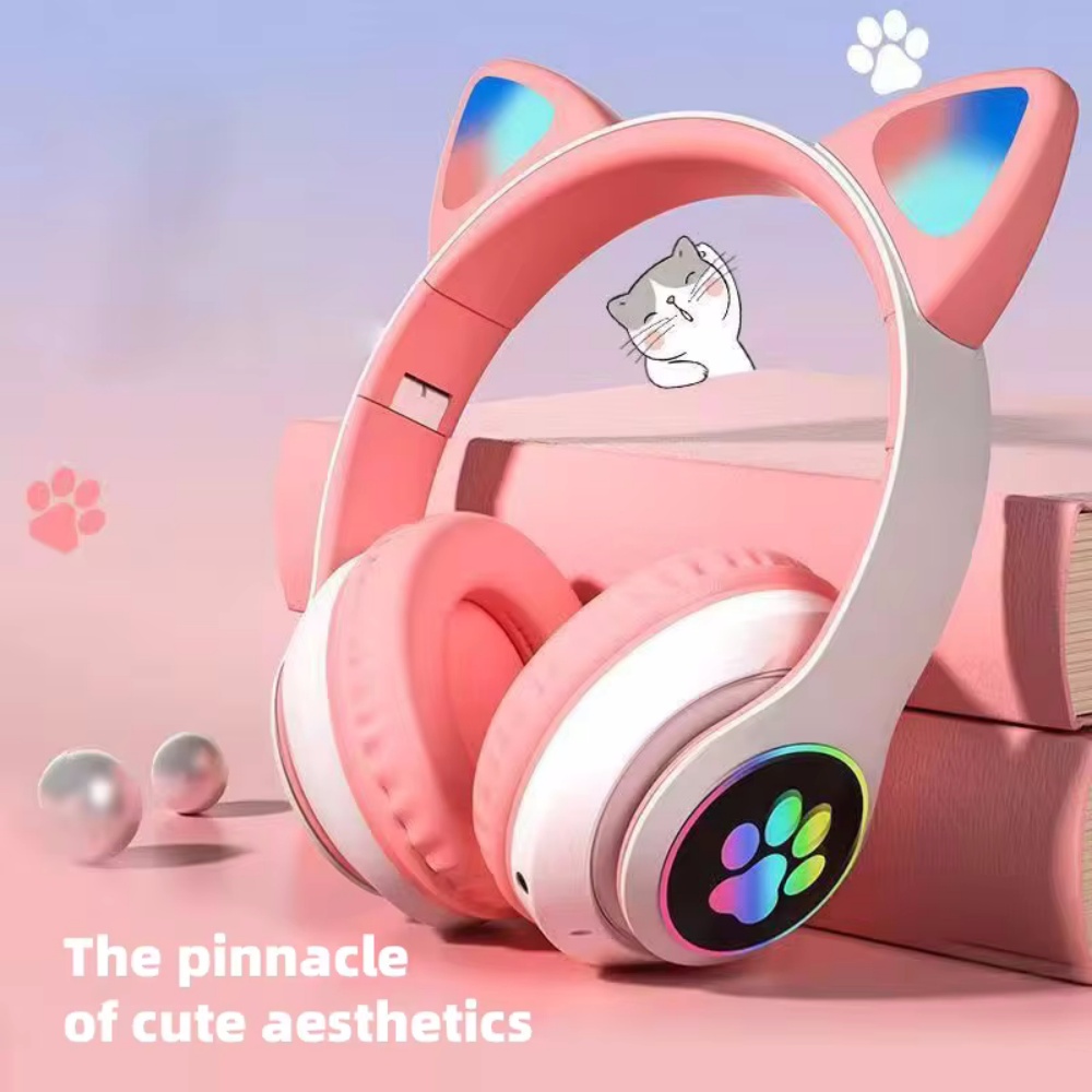 سماعات رأس لاسلكية قابلة للطي  - مراجعة Cat Ear Bluetooth Headset Led وسعره
