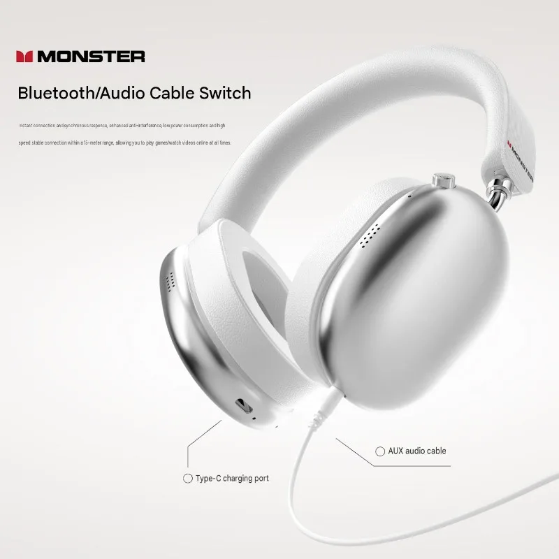 سماعة رأس Monster AH100 بتقنية - مراجعة Anc Wireless Over Ear Headphones وسعره